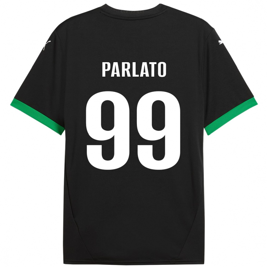 キッズフットボールClaudio Parlato#99黒 ダークグリーンホームシャツ2024/25ジャージーユニフォーム