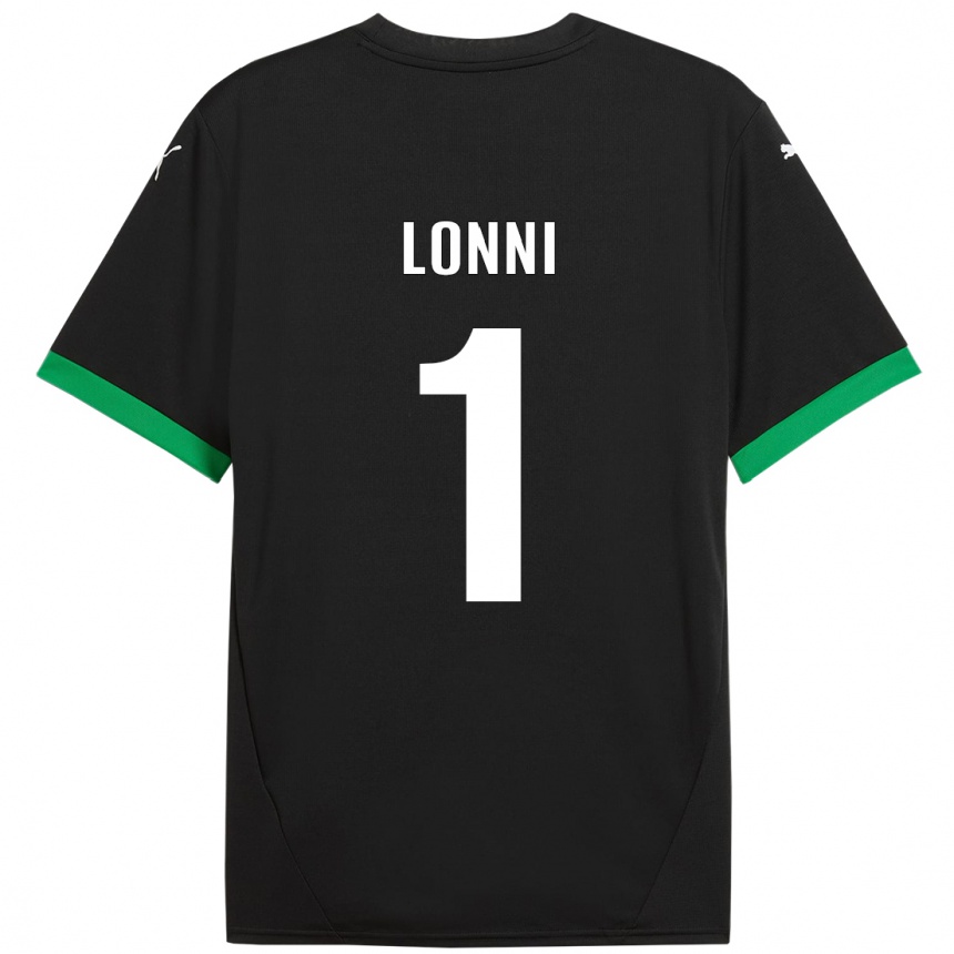 キッズフットボールLia Lonni#1黒 ダークグリーンホームシャツ2024/25ジャージーユニフォーム