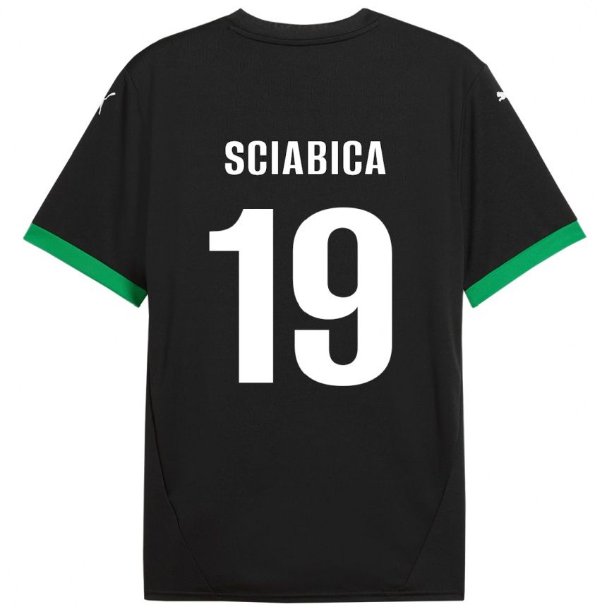 キッズフットボールManuela Sciabica#19黒 ダークグリーンホームシャツ2024/25ジャージーユニフォーム