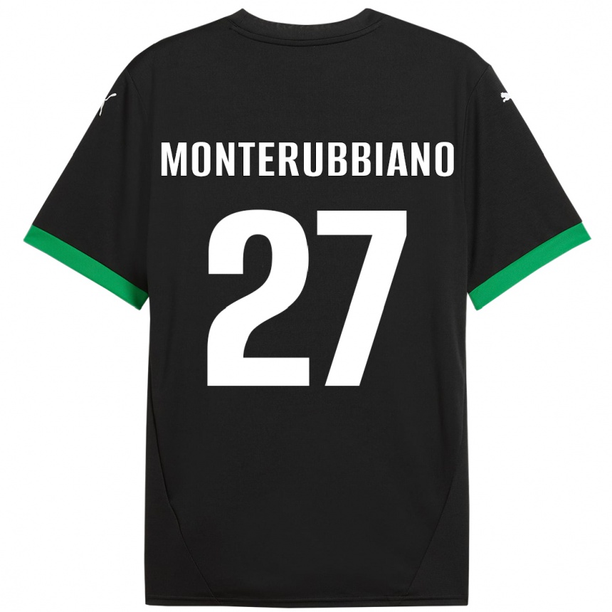 キッズフットボールValeria Monterubbiano#27黒 ダークグリーンホームシャツ2024/25ジャージーユニフォーム