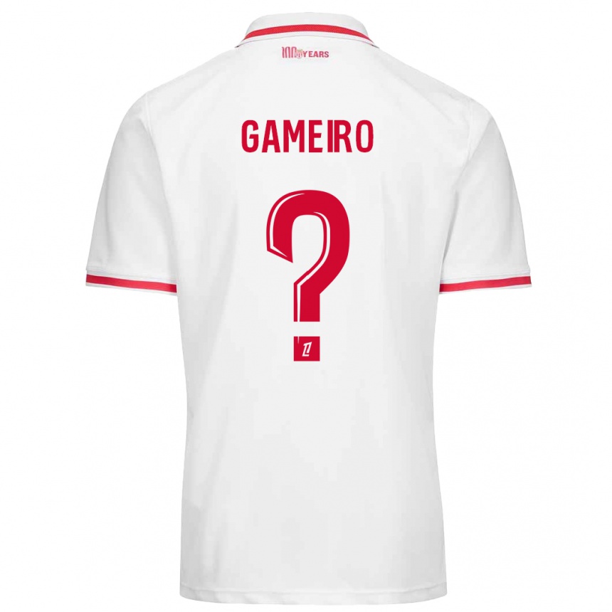 キッズフットボールBenoît Gameiro#0白 赤ホームシャツ2024/25ジャージーユニフォーム