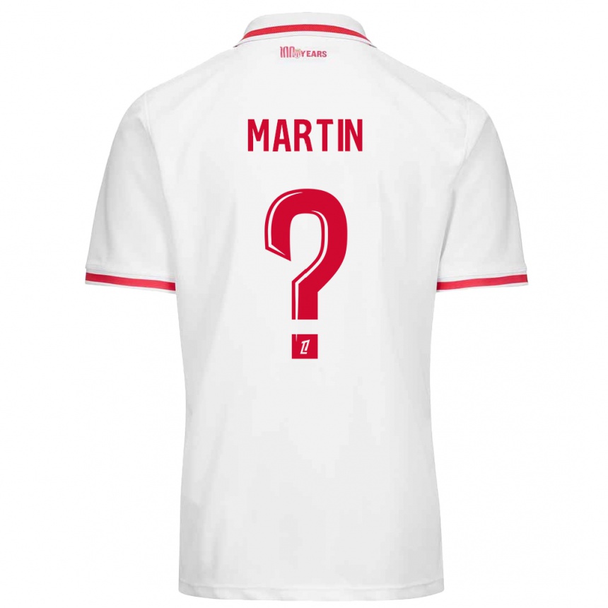 キッズフットボールLogan Martin#0白 赤ホームシャツ2024/25ジャージーユニフォーム