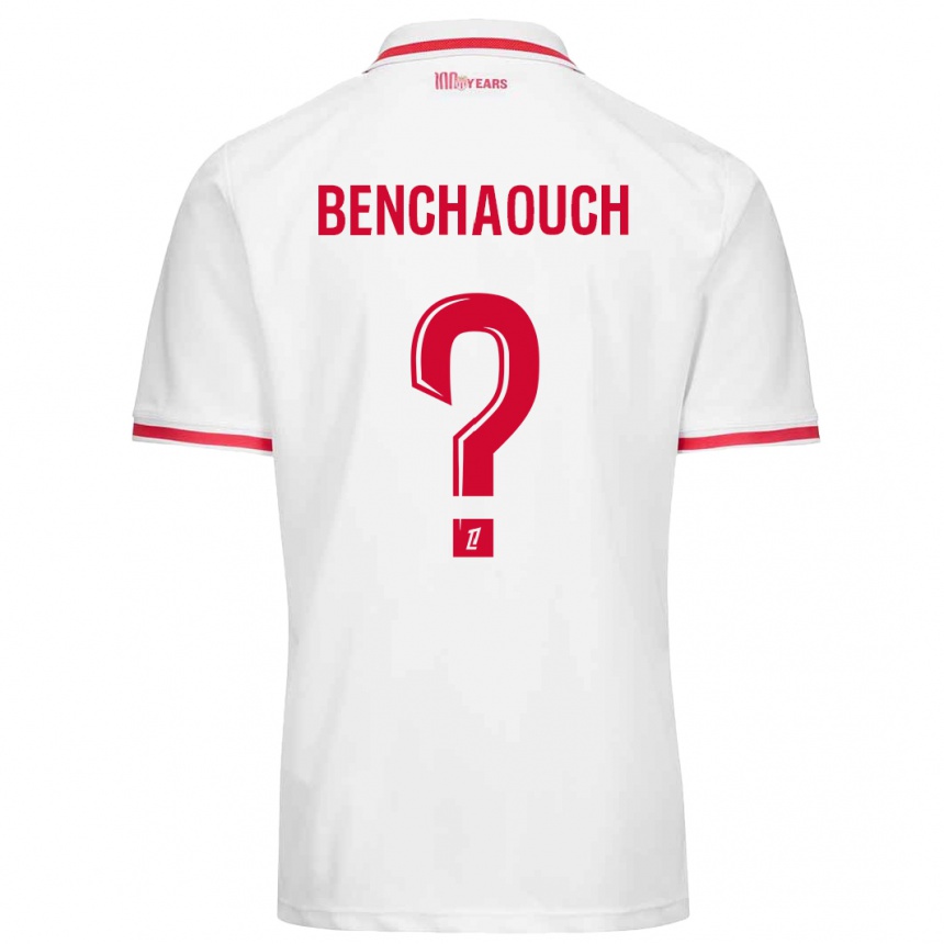 キッズフットボールYanis Benchaouch#0白 赤ホームシャツ2024/25ジャージーユニフォーム