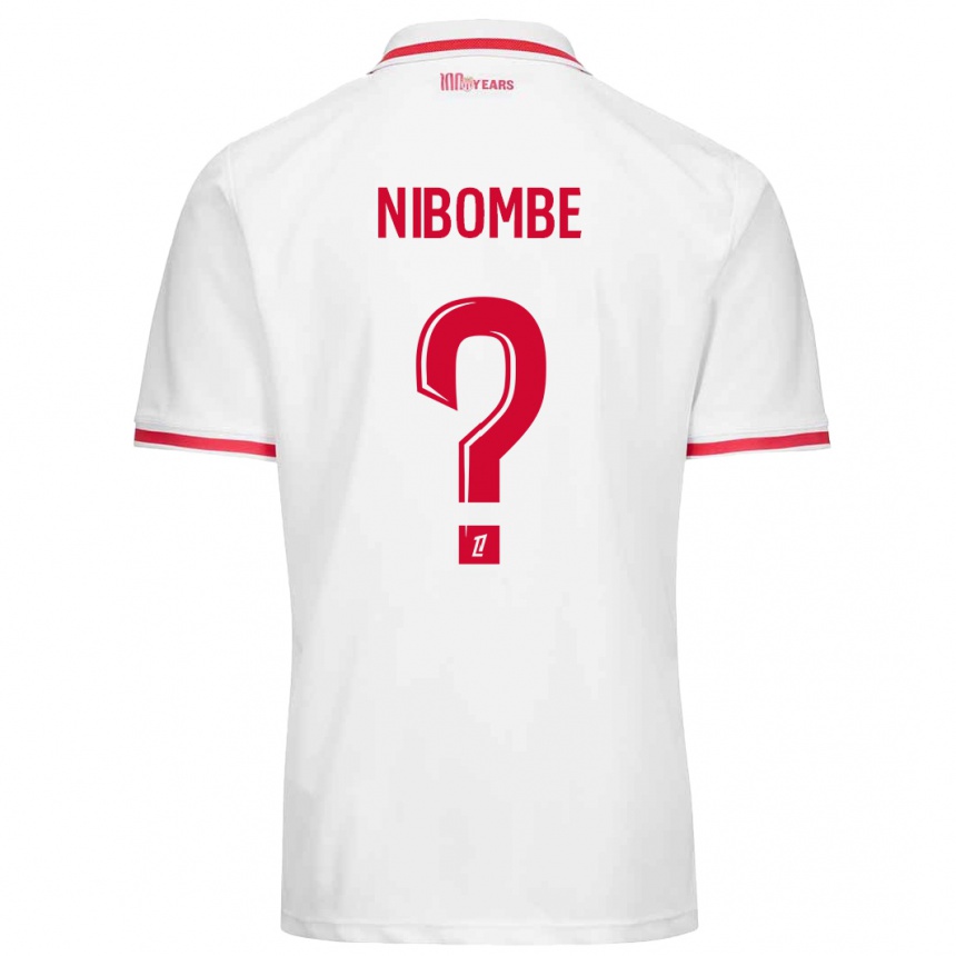 キッズフットボールSamuel Nibombe#0白 赤ホームシャツ2024/25ジャージーユニフォーム