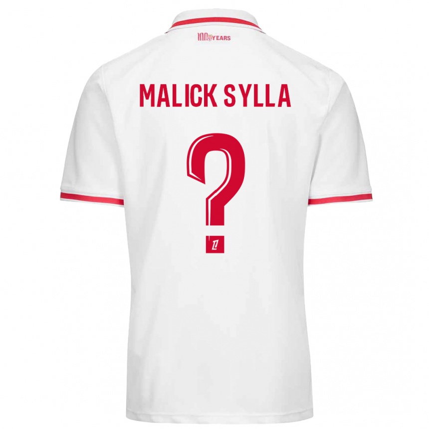 キッズフットボールMalick Sylla#0白 赤ホームシャツ2024/25ジャージーユニフォーム