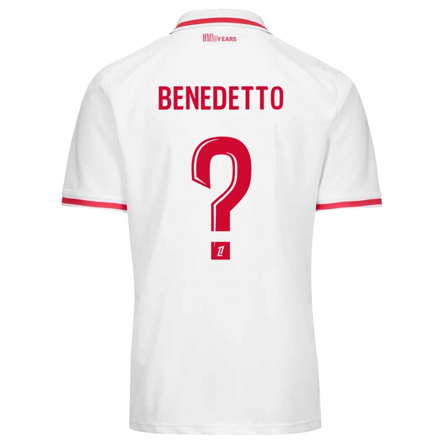 キッズフットボールAntéo Benedetto#0白 赤ホームシャツ2024/25ジャージーユニフォーム