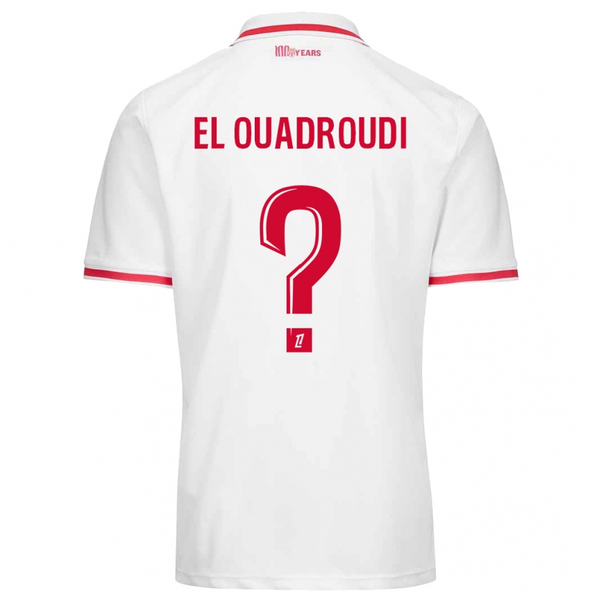 キッズフットボールImrane El Ouadroudi#0白 赤ホームシャツ2024/25ジャージーユニフォーム