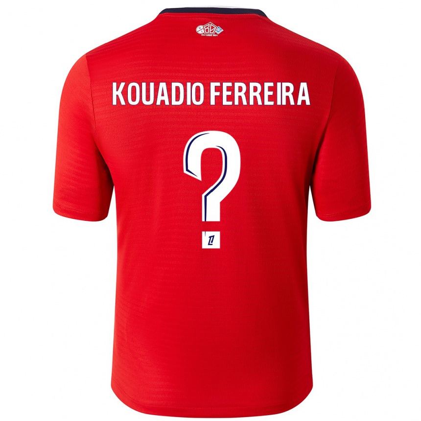 キッズフットボールWilfrid Kouadio Ferreira#0赤 白ホームシャツ2024/25ジャージーユニフォーム