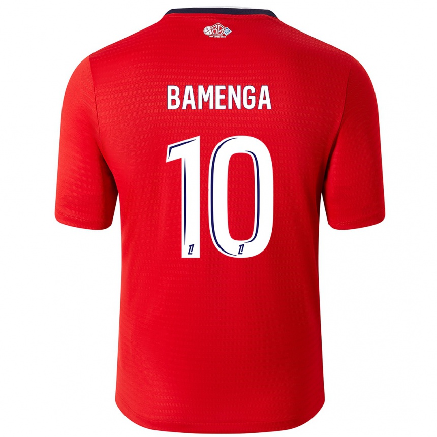 キッズフットボールNaomie Bamenga#10赤 白ホームシャツ2024/25ジャージーユニフォーム