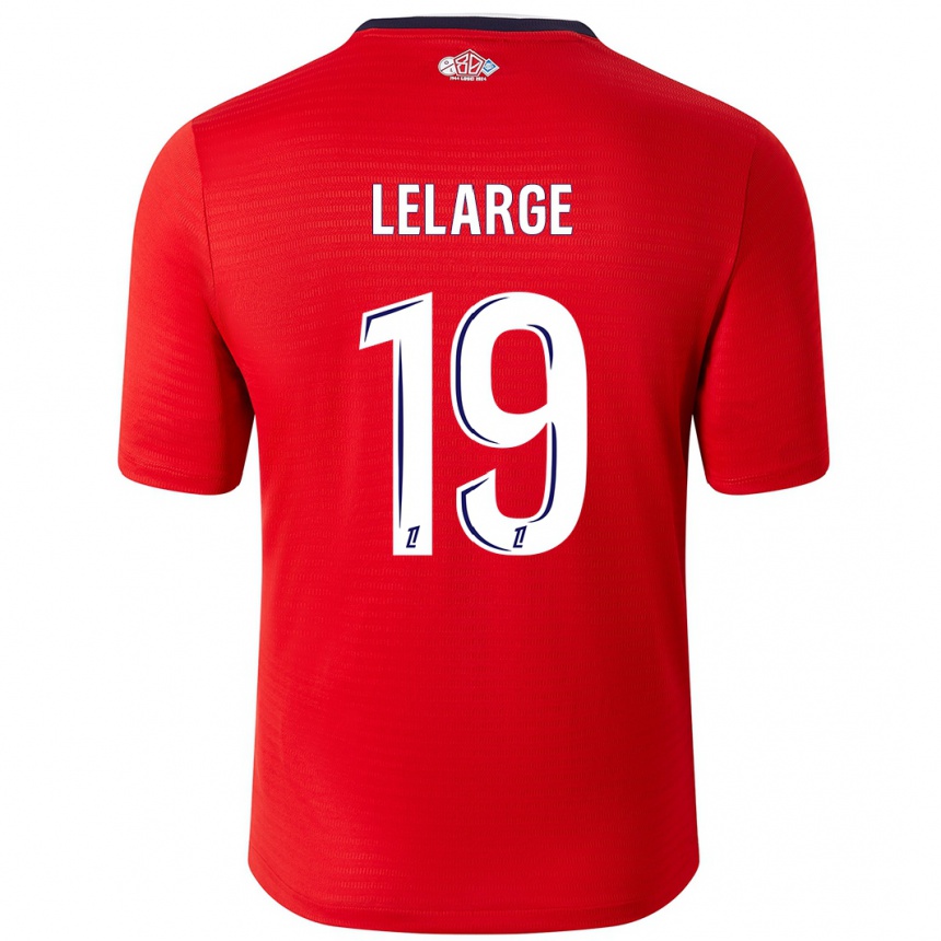 キッズフットボールClaire Lelarge#19赤 白ホームシャツ2024/25ジャージーユニフォーム