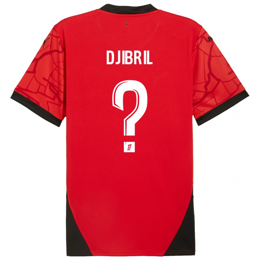 キッズフットボールDjibril Diallo#0赤黒ホームシャツ2024/25ジャージーユニフォーム