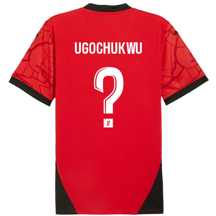 キッズフットボールChibuike Ugochukwu#0赤黒ホームシャツ2024/25ジャージーユニフォーム