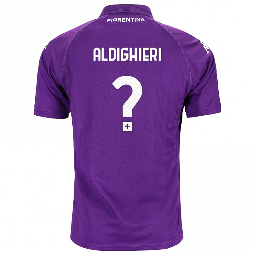 キッズフットボールBenedetto Aldighieri#0紫ホームシャツ2024/25ジャージーユニフォーム