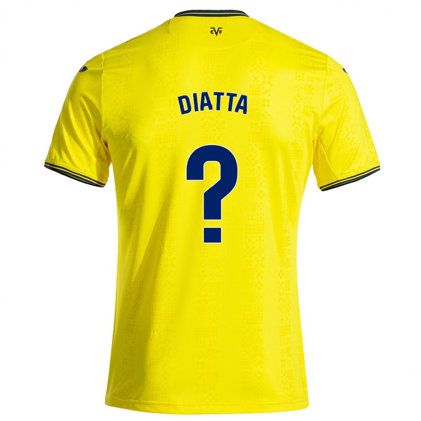 キッズフットボールAlassane Diatta#0黄 黒ホームシャツ2024/25ジャージーユニフォーム