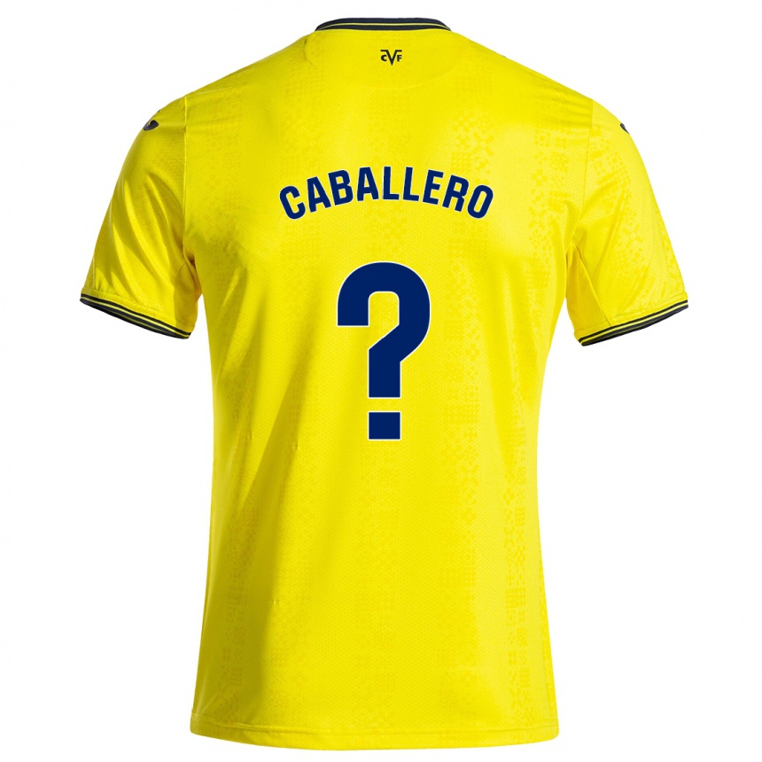 キッズフットボールJesús Caballero#0黄 黒ホームシャツ2024/25ジャージーユニフォーム