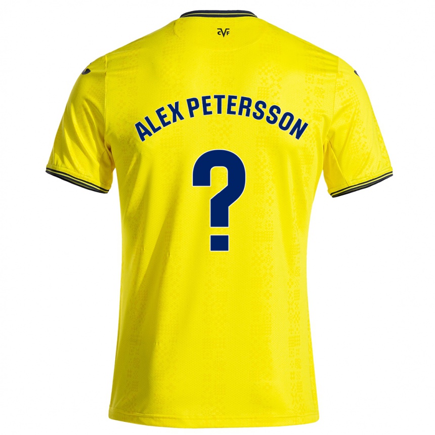 キッズフットボールMax Alex Petersson#0黄 黒ホームシャツ2024/25ジャージーユニフォーム