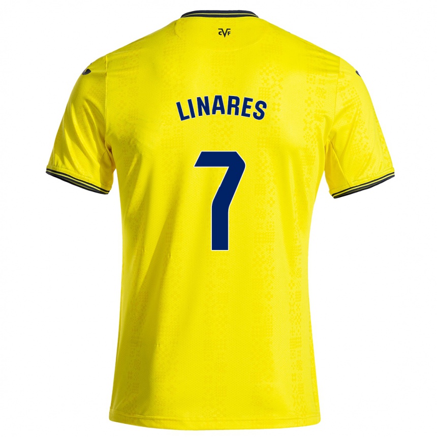 キッズフットボールMario Linares#7黄 黒ホームシャツ2024/25ジャージーユニフォーム