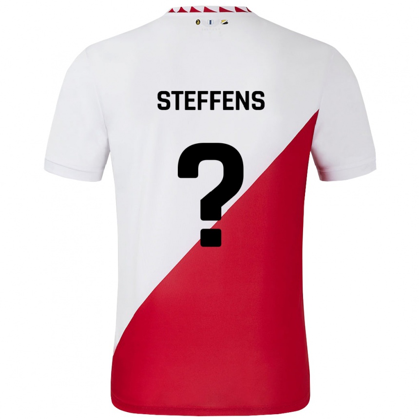 キッズフットボールServahterio Steffens#0白 赤ホームシャツ2024/25ジャージーユニフォーム