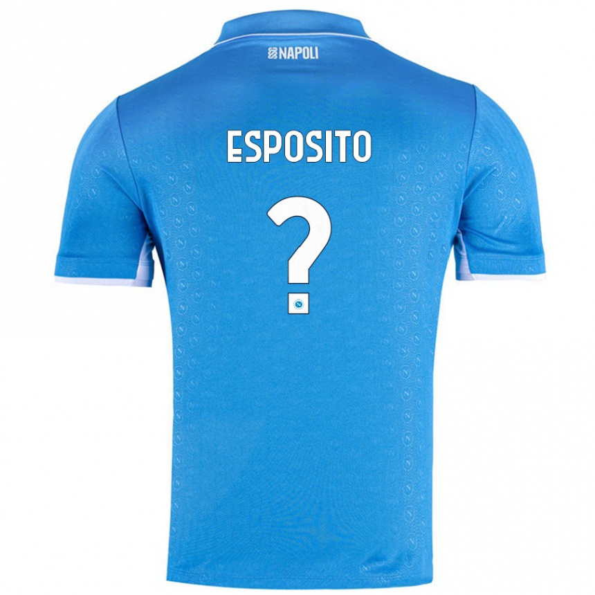 キッズフットボールMattia Esposito#0スカイブルーホームシャツ2024/25ジャージーユニフォーム