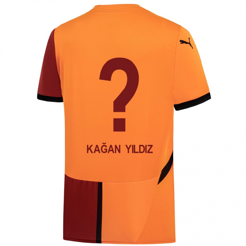 キッズフットボールOnur Kağan Yıldız#0黄 赤ホームシャツ2024/25ジャージーユニフォーム