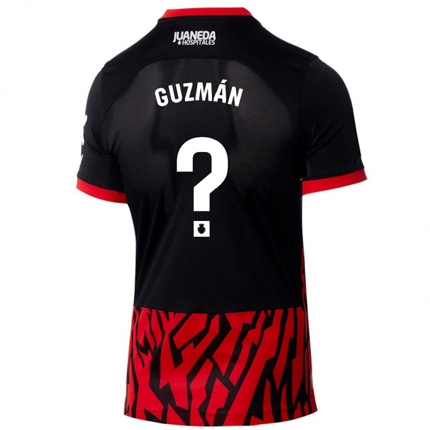 キッズフットボールSamuel Guzmán#0黒 赤ホームシャツ2024/25ジャージーユニフォーム