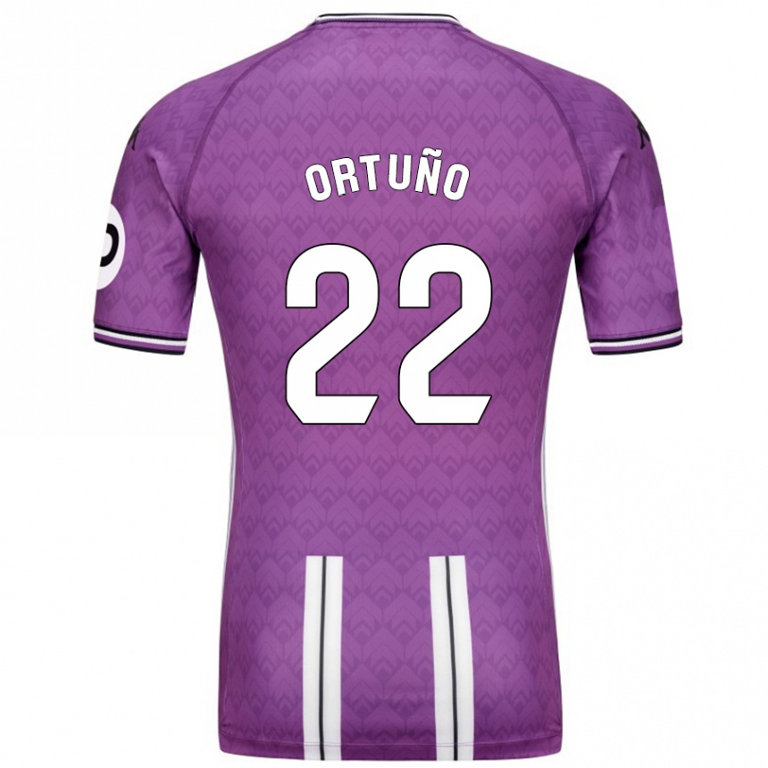 キッズフットボールFran Ortuño#22紫 白ホームシャツ2024/25ジャージーユニフォーム