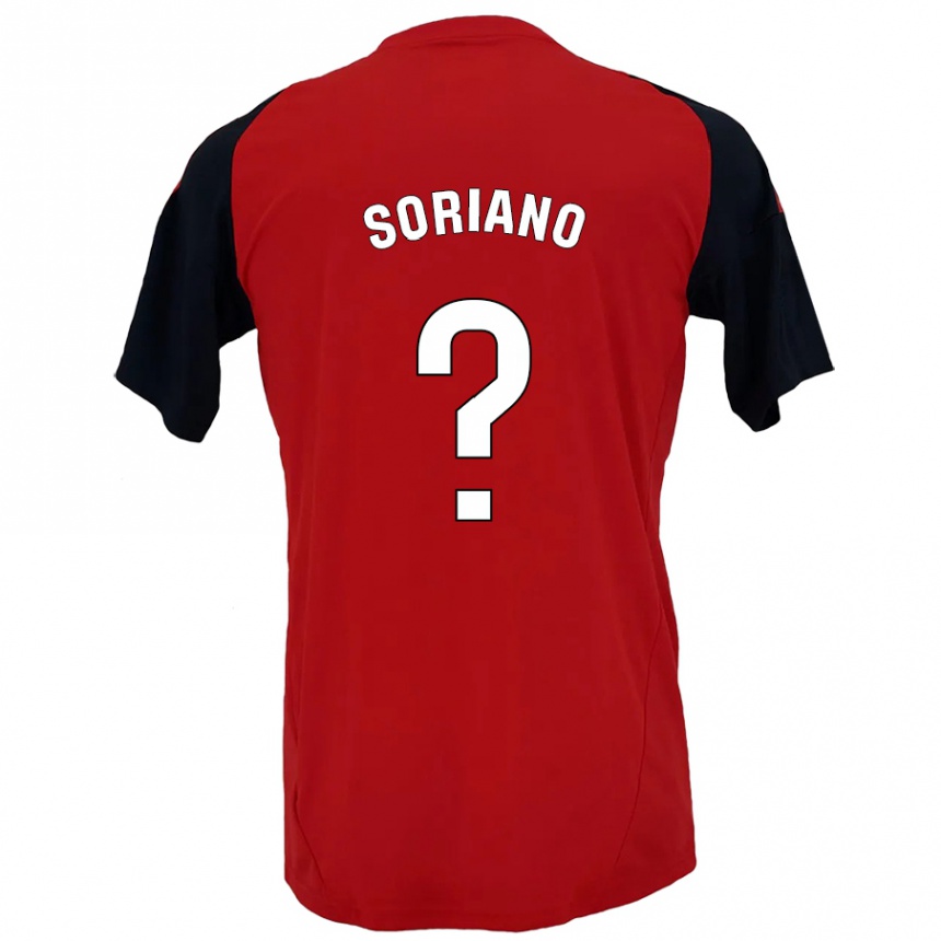 キッズフットボールAdrián Soriano#0赤黒ホームシャツ2024/25ジャージーユニフォーム