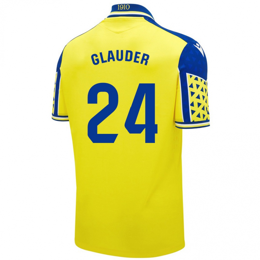 キッズフットボールCristian Glauder#24黄 青ホームシャツ2024/25ジャージーユニフォーム