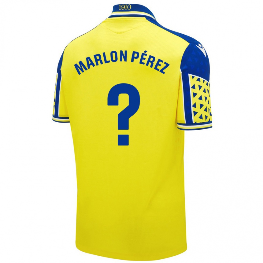 キッズフットボールMarlon Pérez#0黄 青ホームシャツ2024/25ジャージーユニフォーム