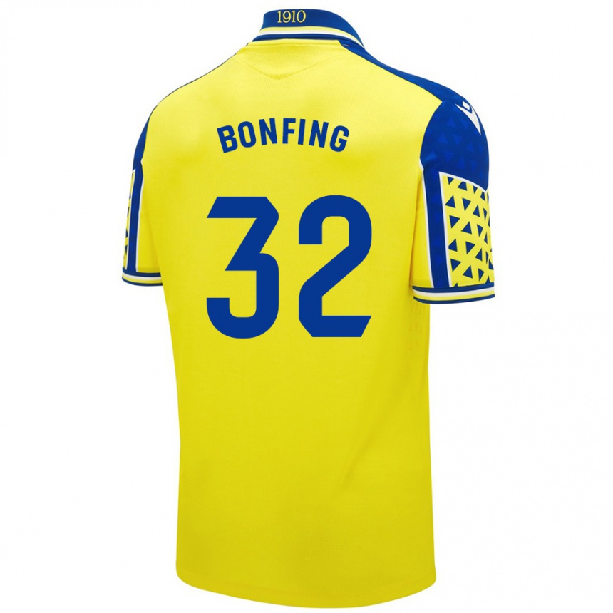 キッズフットボールBoubacar Bonfing#32黄 青ホームシャツ2024/25ジャージーユニフォーム