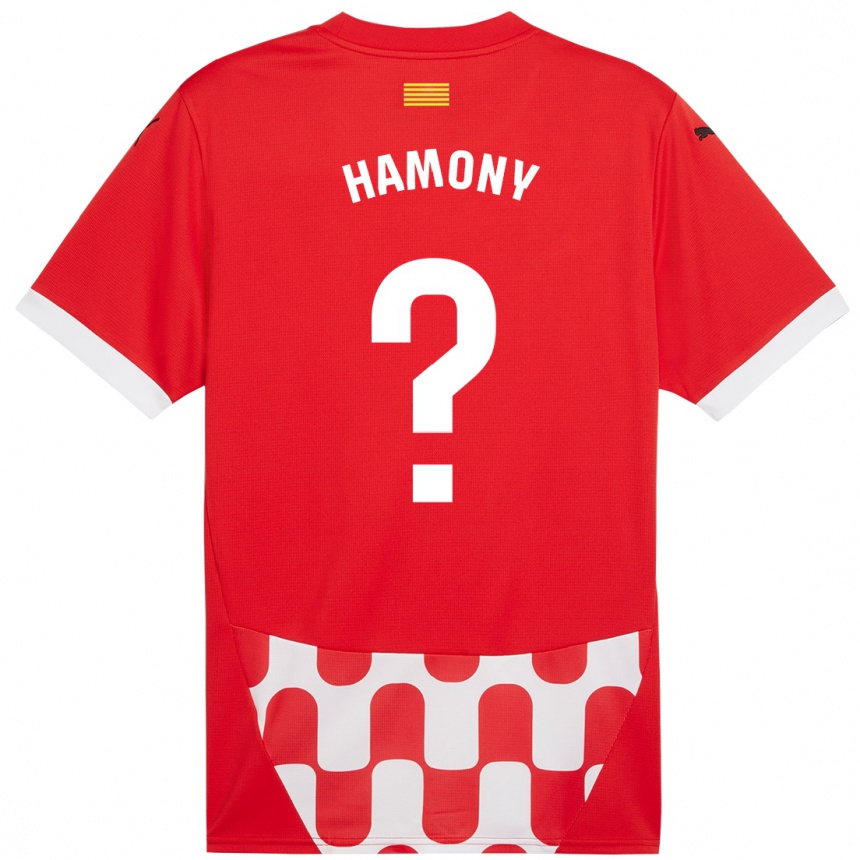 キッズフットボールMohammed Hamony#0赤 白ホームシャツ2024/25ジャージーユニフォーム