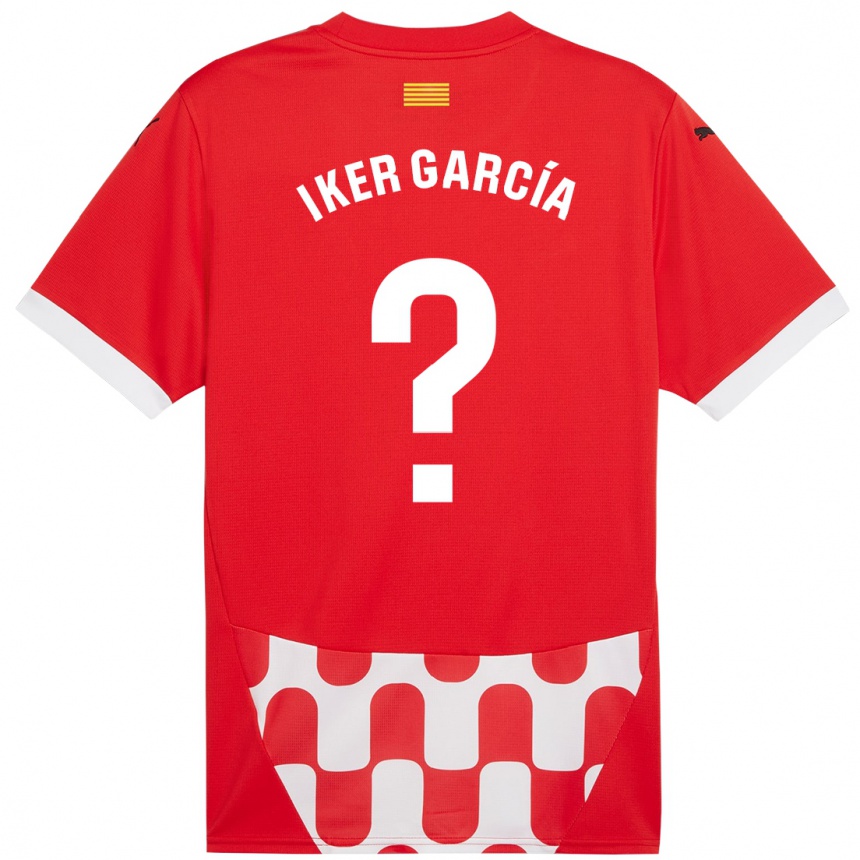 キッズフットボールIker García#0赤 白ホームシャツ2024/25ジャージーユニフォーム