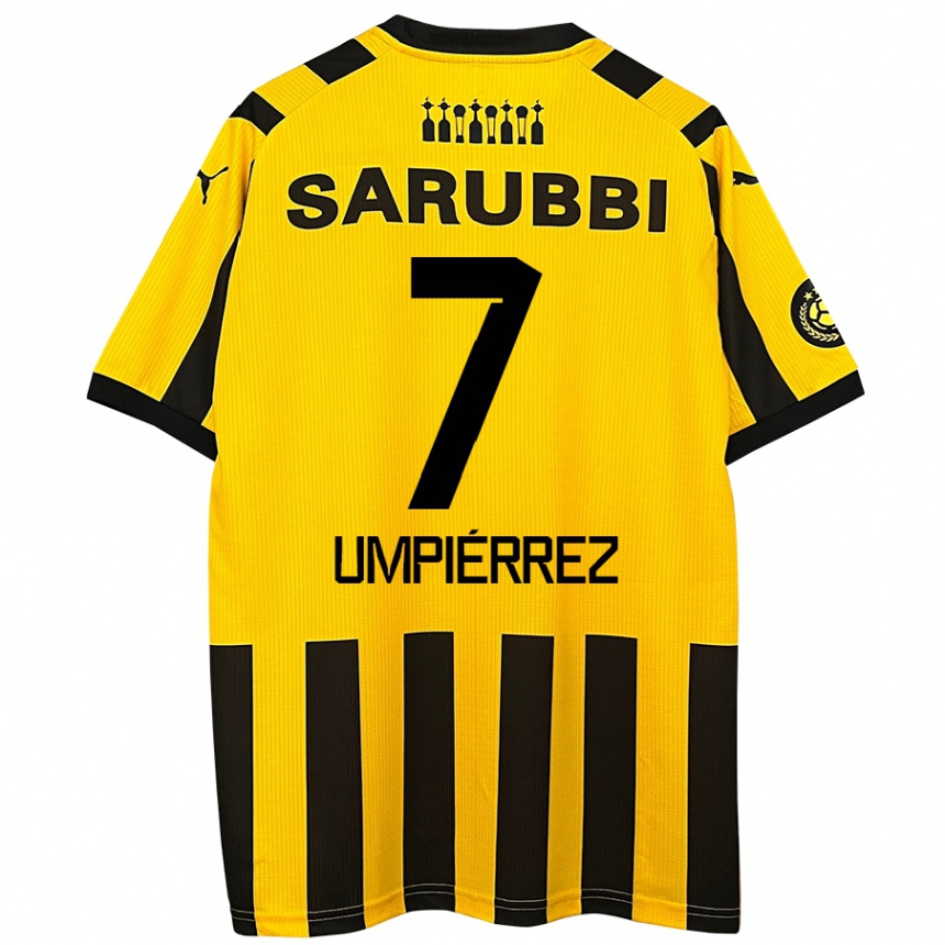 キッズフットボールLeandro Umpiérrez#7黄 黒ホームシャツ2024/25ジャージーユニフォーム