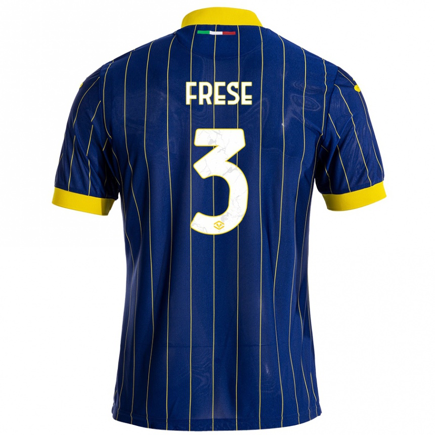 キッズフットボールMartin Frese#3青 黄ホームシャツ2024/25ジャージーユニフォーム