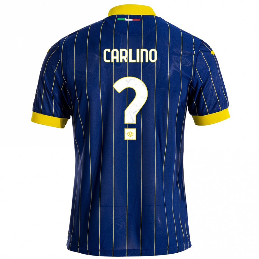 キッズフットボールLuca Carlino#0青 黄ホームシャツ2024/25ジャージーユニフォーム