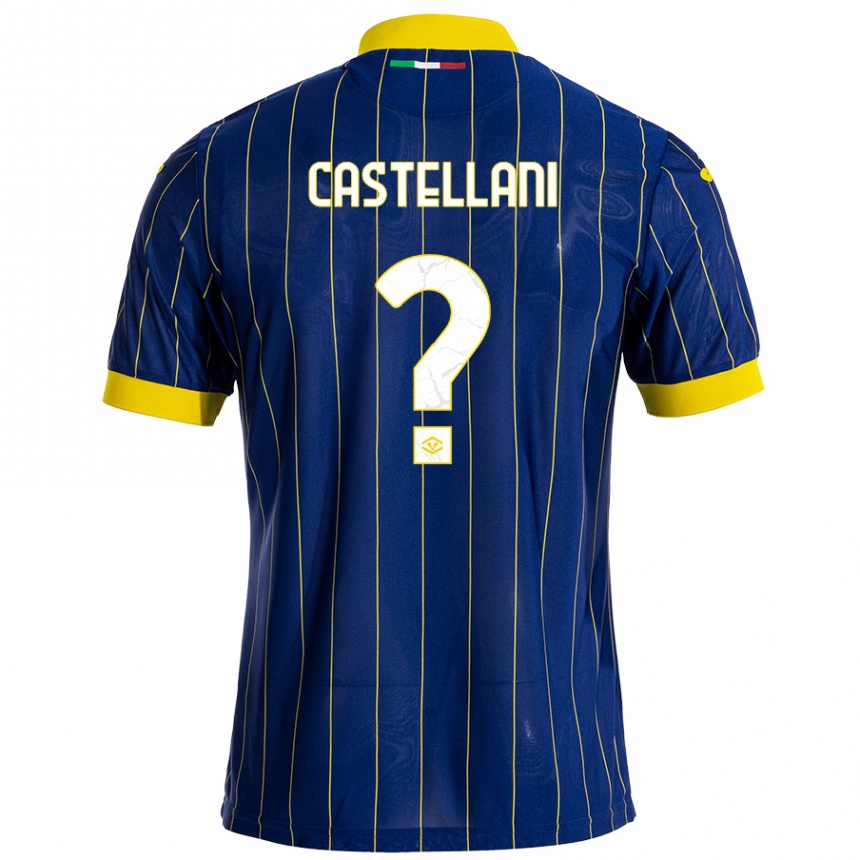 キッズフットボールZeno Castellani#0青 黄ホームシャツ2024/25ジャージーユニフォーム