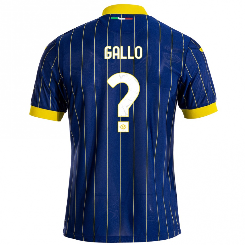 キッズフットボールAlessio Gallo#0青 黄ホームシャツ2024/25ジャージーユニフォーム