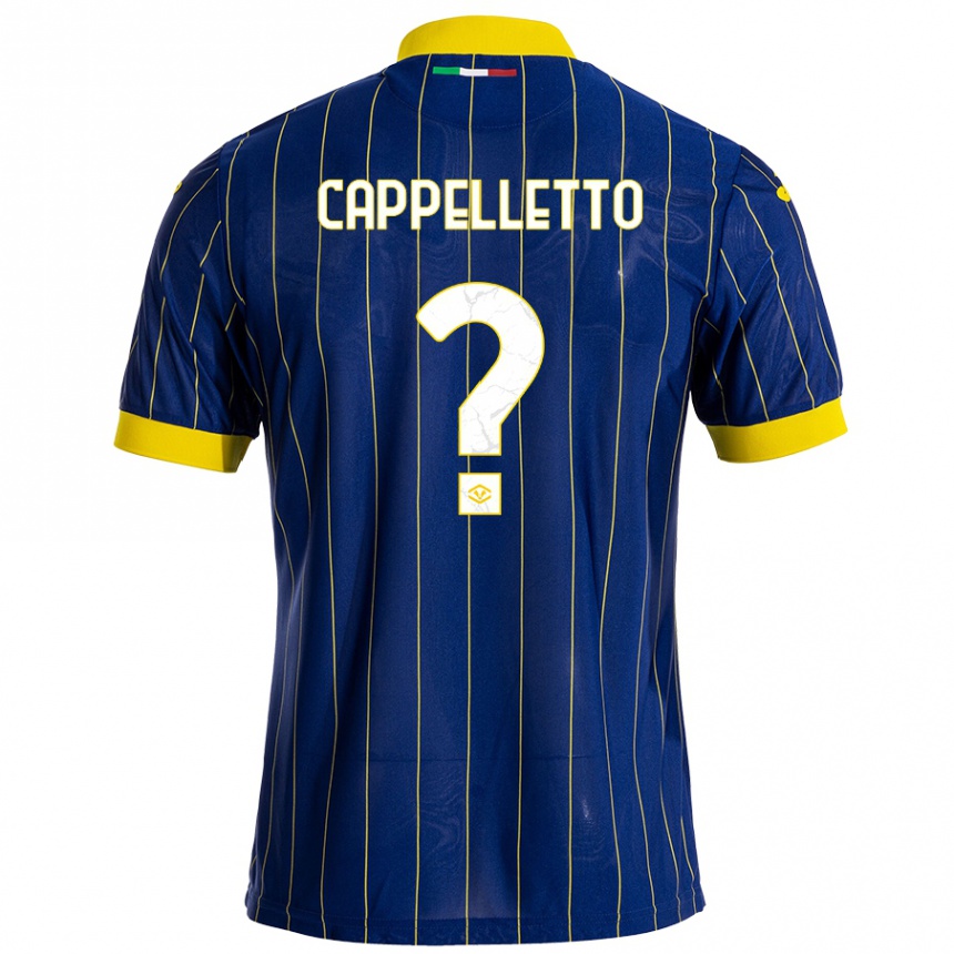 キッズフットボールBryan Cappelletto#0青 黄ホームシャツ2024/25ジャージーユニフォーム