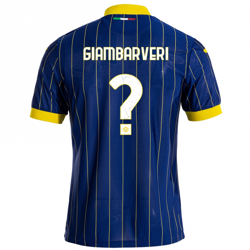 キッズフットボールMattia Giambarveri#0青 黄ホームシャツ2024/25ジャージーユニフォーム