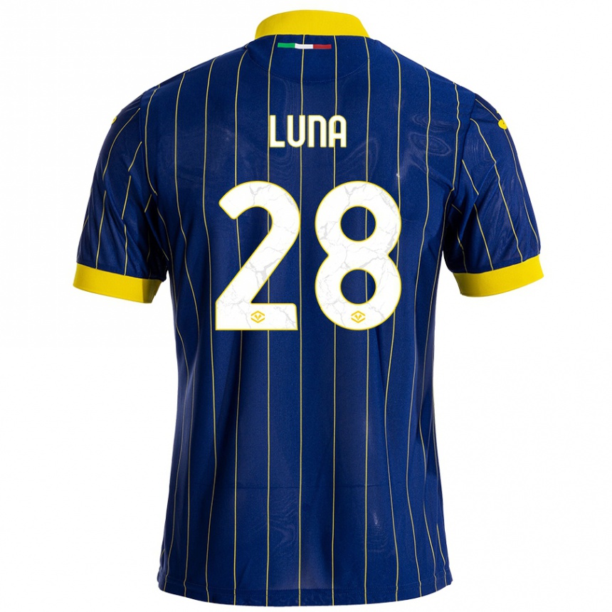 キッズフットボールAgustín Luna#28青 黄ホームシャツ2024/25ジャージーユニフォーム