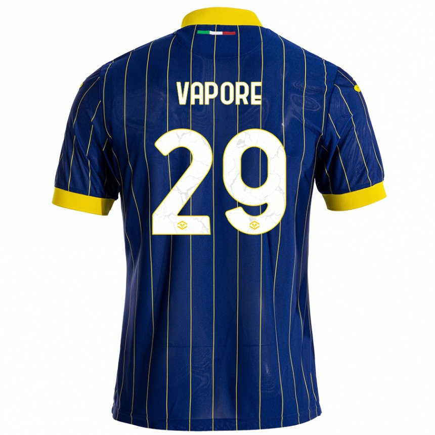 キッズフットボールAngelo Vapore#29青 黄ホームシャツ2024/25ジャージーユニフォーム