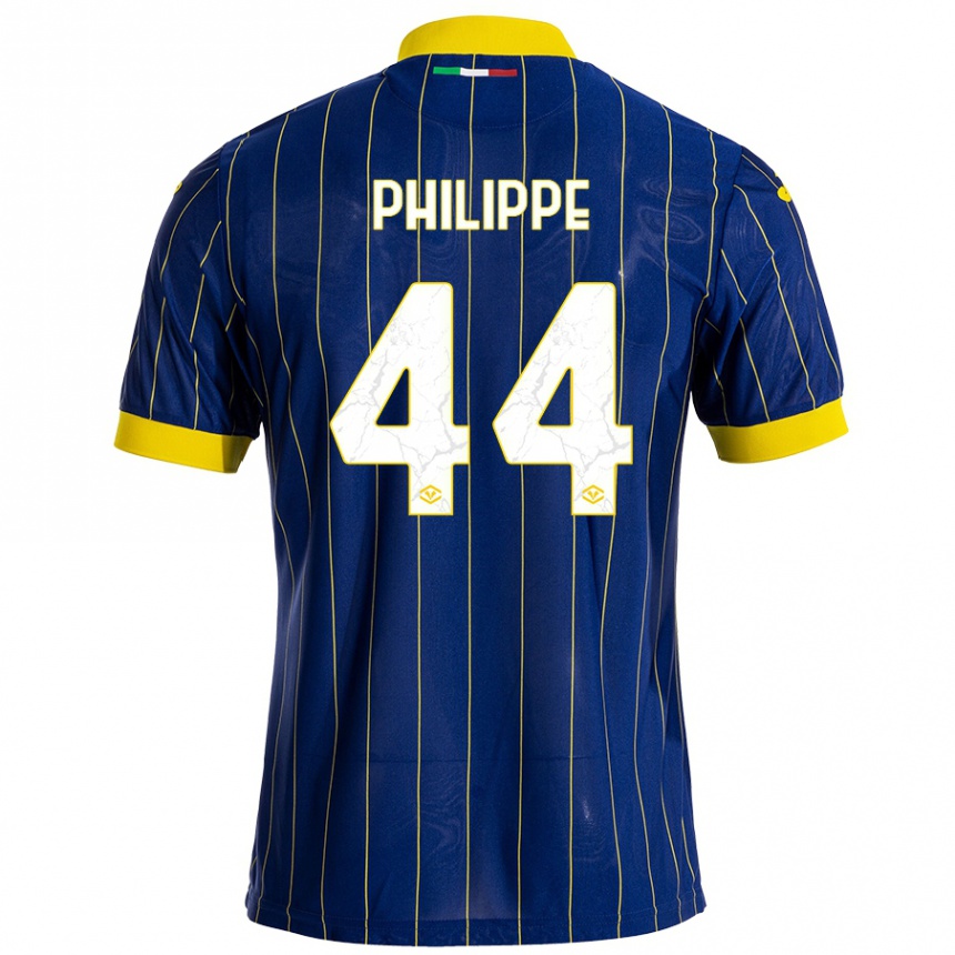 キッズフットボールMathis Philippe#44青 黄ホームシャツ2024/25ジャージーユニフォーム