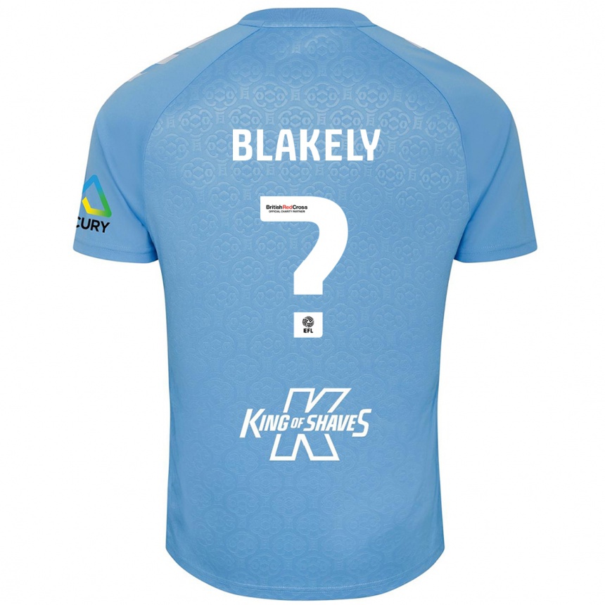 キッズフットボールBen Blakely#0ブルーホワイトホームシャツ2024/25ジャージーユニフォーム