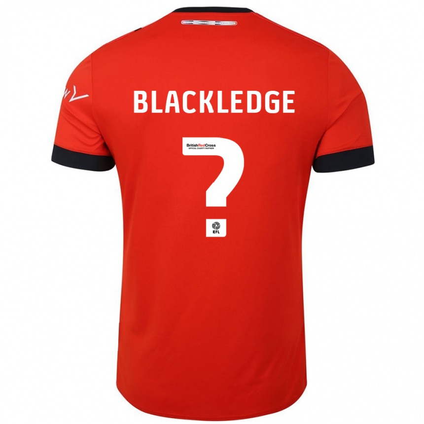 キッズフットボールHenry Blackledge#0オレンジ ブラックホームシャツ2024/25ジャージーユニフォーム