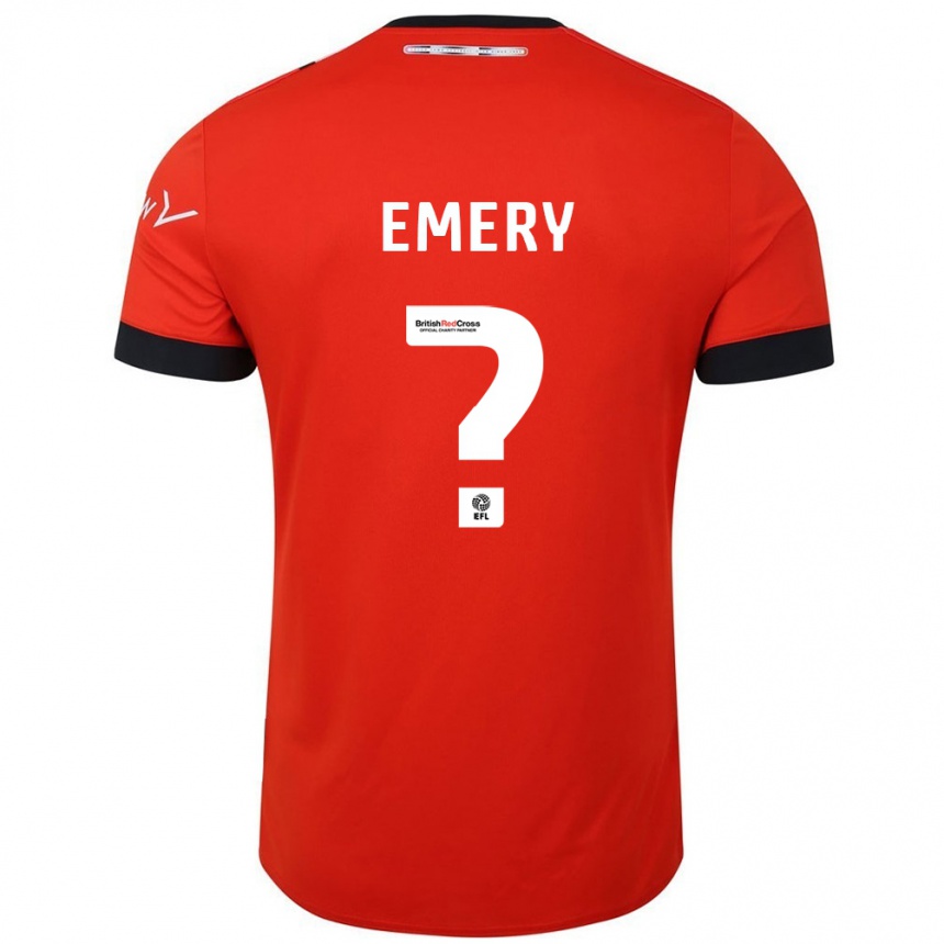 キッズフットボールCharlie Emery#0オレンジ ブラックホームシャツ2024/25ジャージーユニフォーム