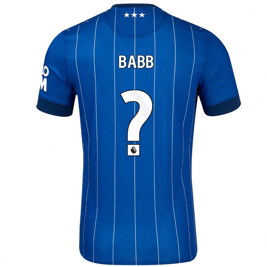 キッズフットボールDaniel Babb#0ネイビーブルーホームシャツ2024/25ジャージーユニフォーム