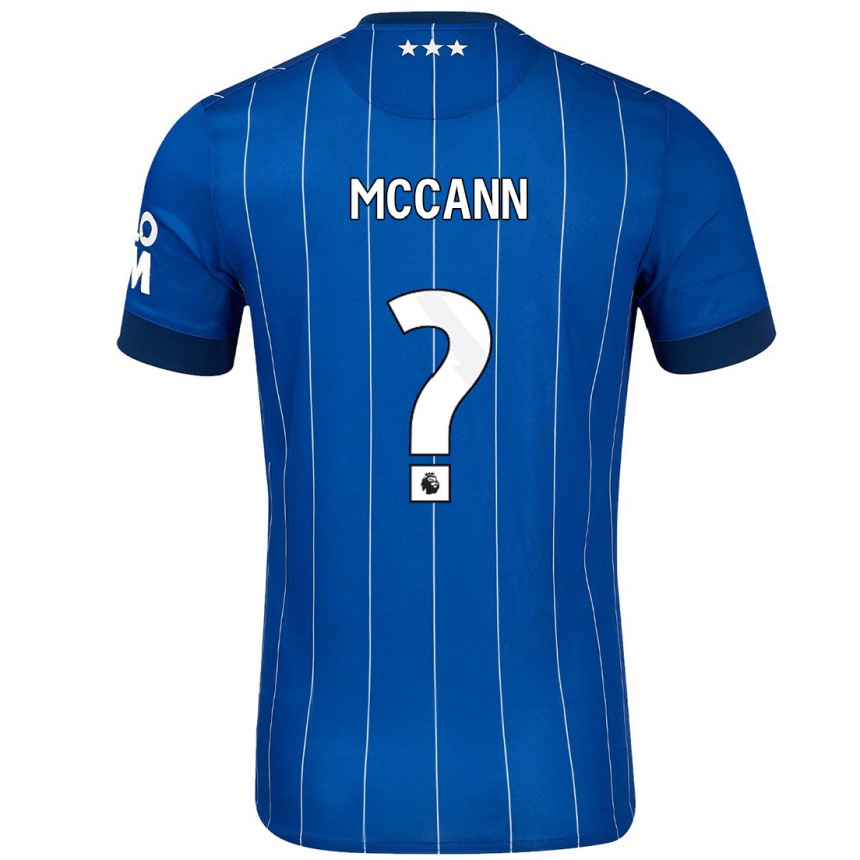 キッズフットボールDarragh Mccann#0ネイビーブルーホームシャツ2024/25ジャージーユニフォーム