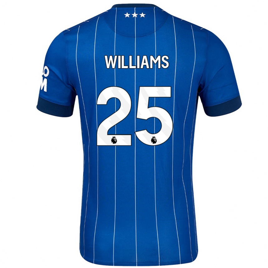 キッズフットボールErin Williams#25ネイビーブルーホームシャツ2024/25ジャージーユニフォーム