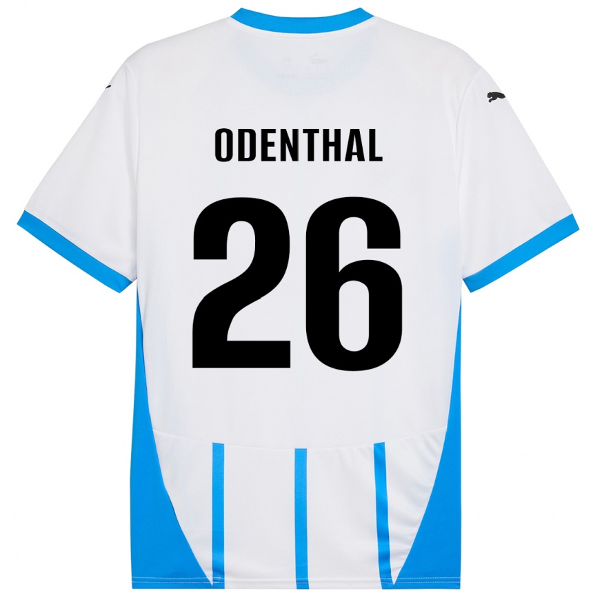 キッズフットボールCas Odenthal#26ホワイト ブルーアウェイシャツ2024/25ジャージーユニフォーム