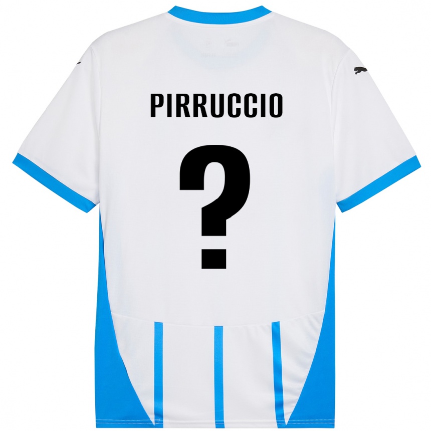 キッズフットボールFederico Pirruccio#0ホワイト ブルーアウェイシャツ2024/25ジャージーユニフォーム